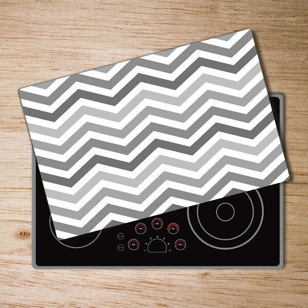 Chopping board glass Gray zigzags