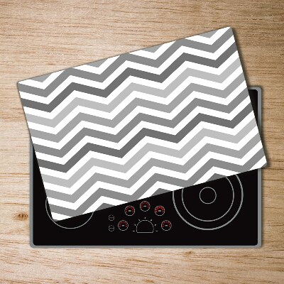 Chopping board glass Gray zigzags