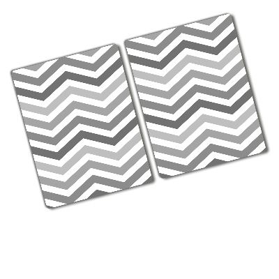 Chopping board glass Gray zigzags