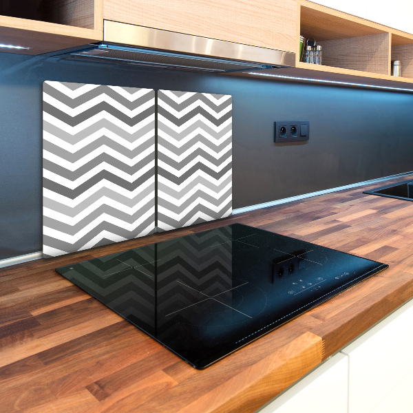 Chopping board glass Gray zigzags