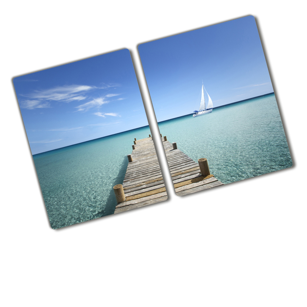 Chopping board glass Wooden pier