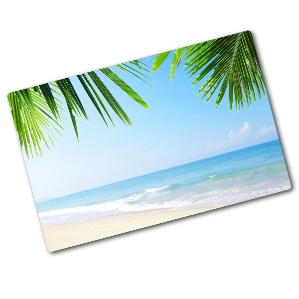 Chopping board glass Tropical beach