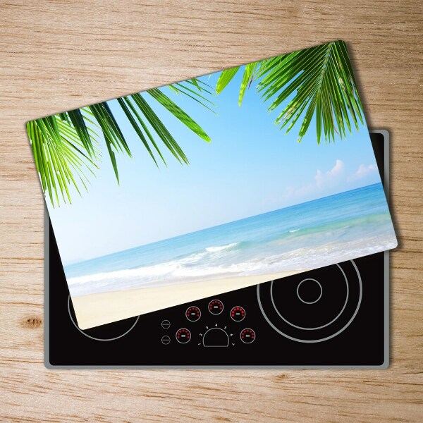 Chopping board glass Tropical beach