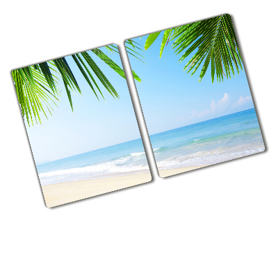 Chopping board glass Tropical beach