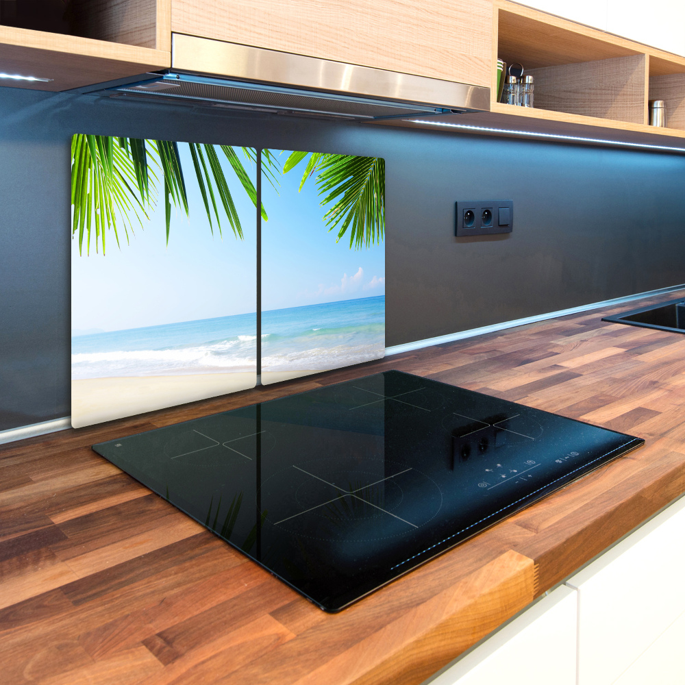 Chopping board glass Tropical beach