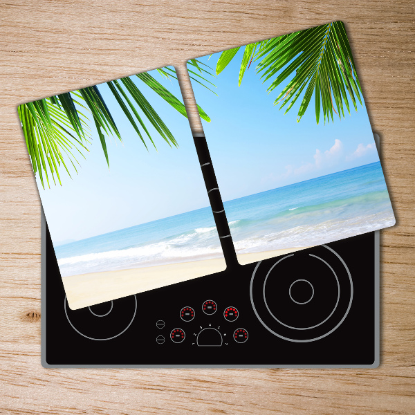 Chopping board glass Tropical beach