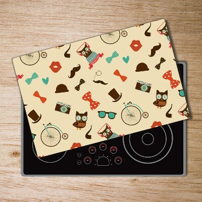 Chopping board Hipster owls