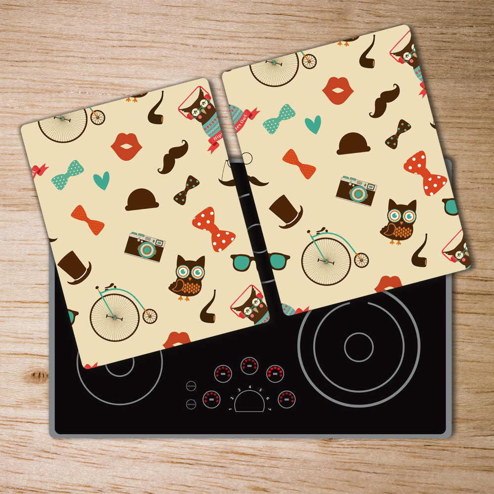 Chopping board Hipster owls