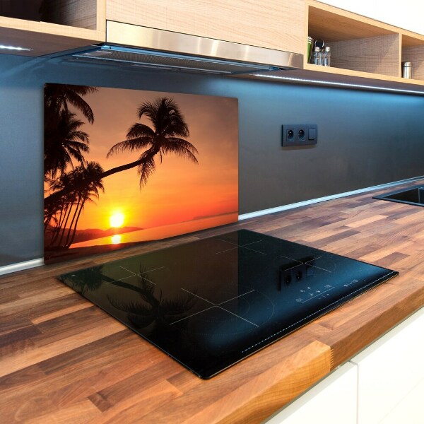 Chopping board glass Sunset beach