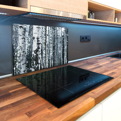 Glass chopping board Birch trees