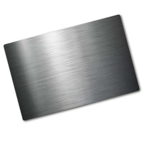 Chopping board glass Metal background