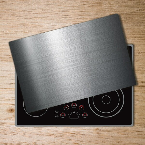 Chopping board glass Metal background