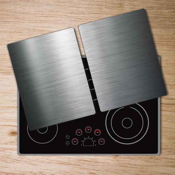 Chopping board glass Metal background