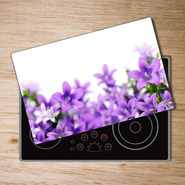 Chopping board glass Purple bells