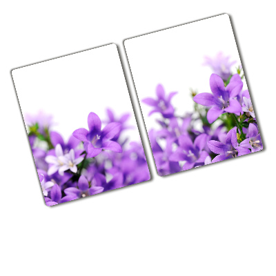 Chopping board glass Purple bells