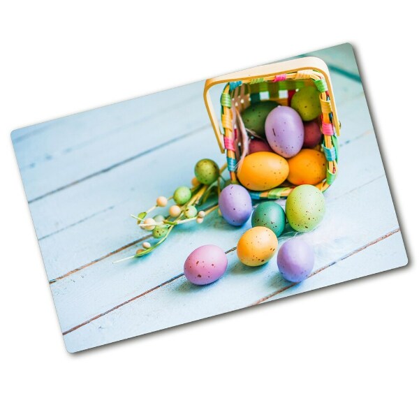 Glass chopping board Easter eggs