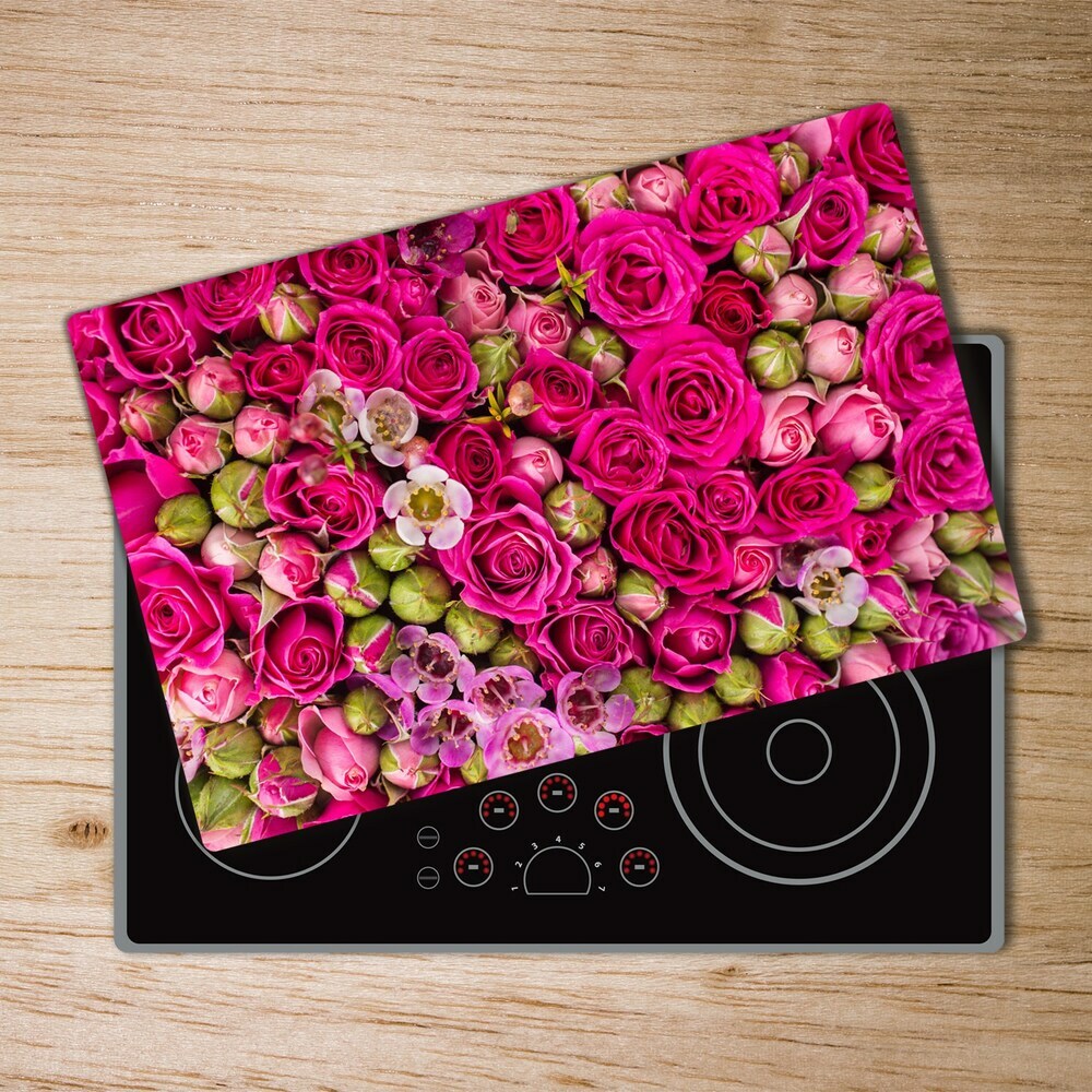 Glass chopping board Roses