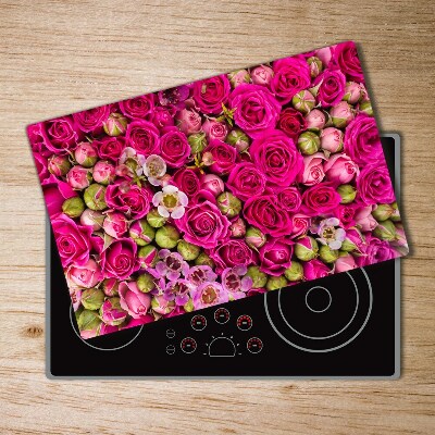 Glass chopping board Roses