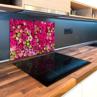 Glass chopping board Roses