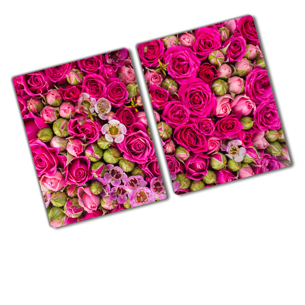 Glass chopping board Roses