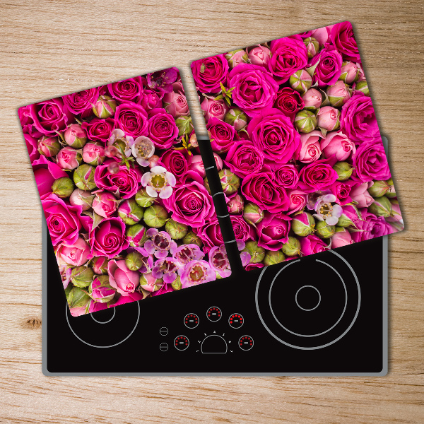 Glass chopping board Roses