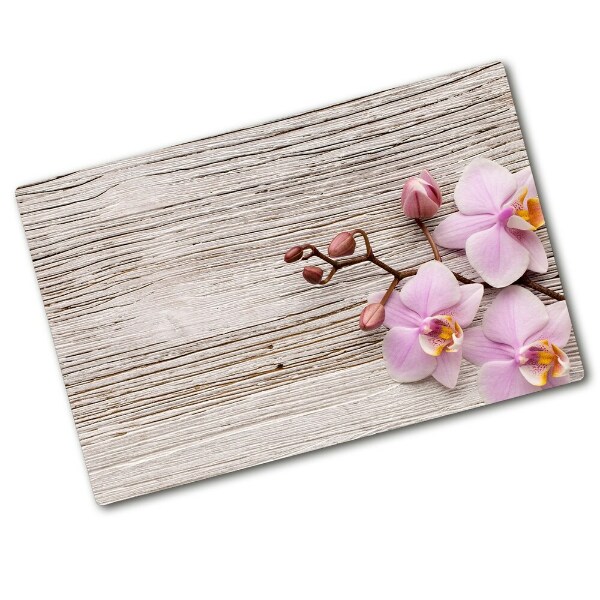 Chopping board Orchid on wood