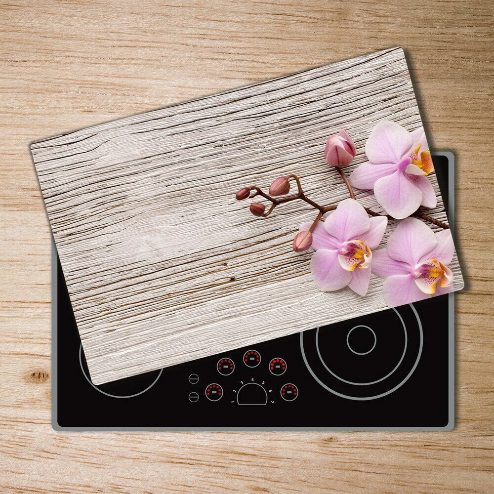 Chopping board Orchid on wood