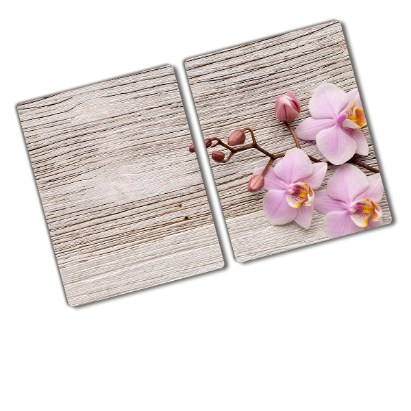 Chopping board Orchid on wood