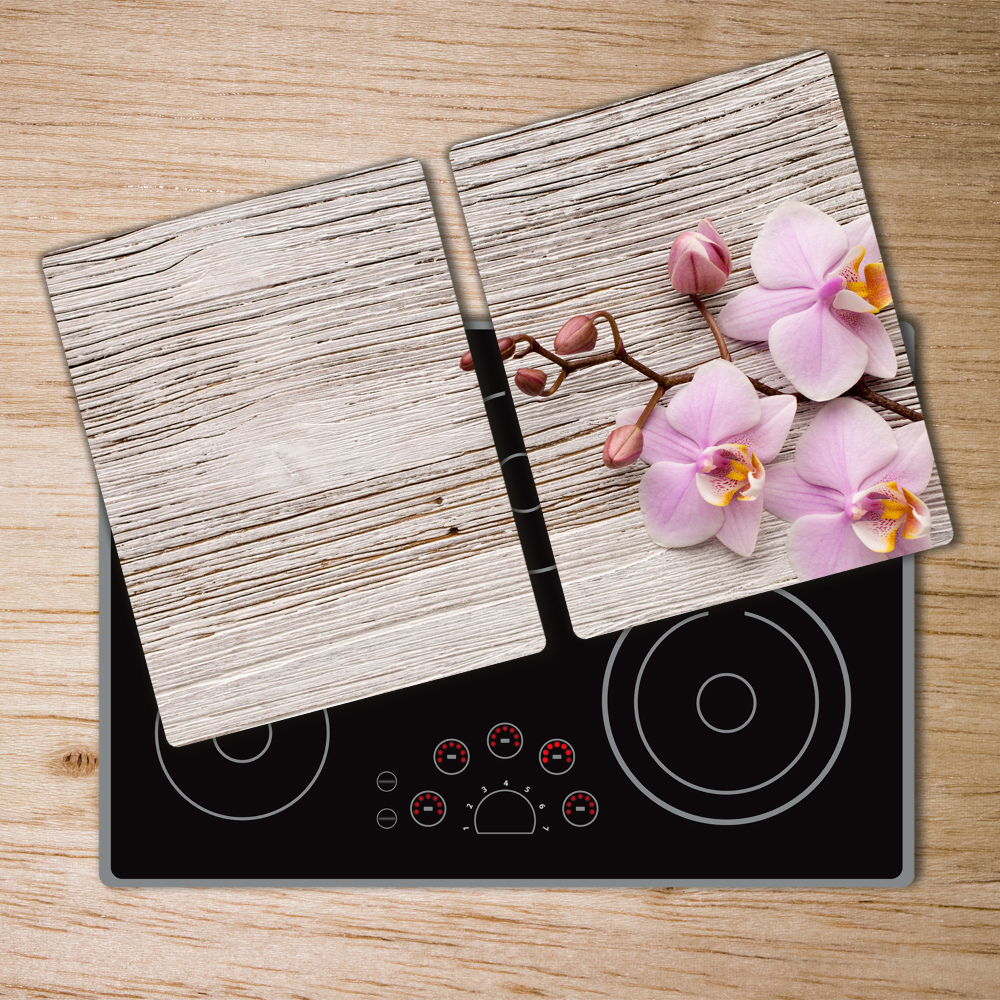 Chopping board Orchid on wood