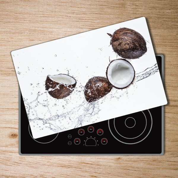 Chopping board glass Coconut with water