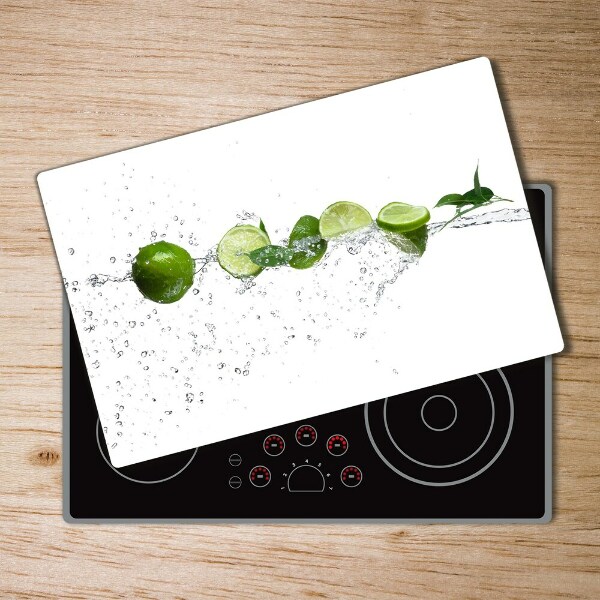 Chopping board glass Lime and water