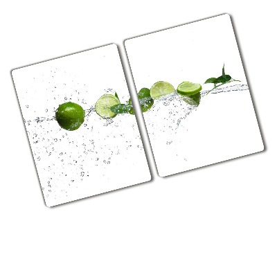 Chopping board glass Lime and water