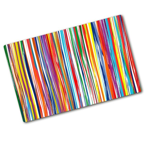 Chopping board glass Colorful stripes