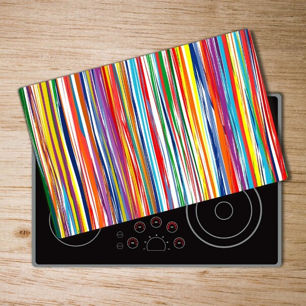 Chopping board glass Colorful stripes