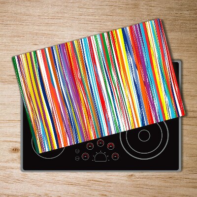 Chopping board glass Colorful stripes