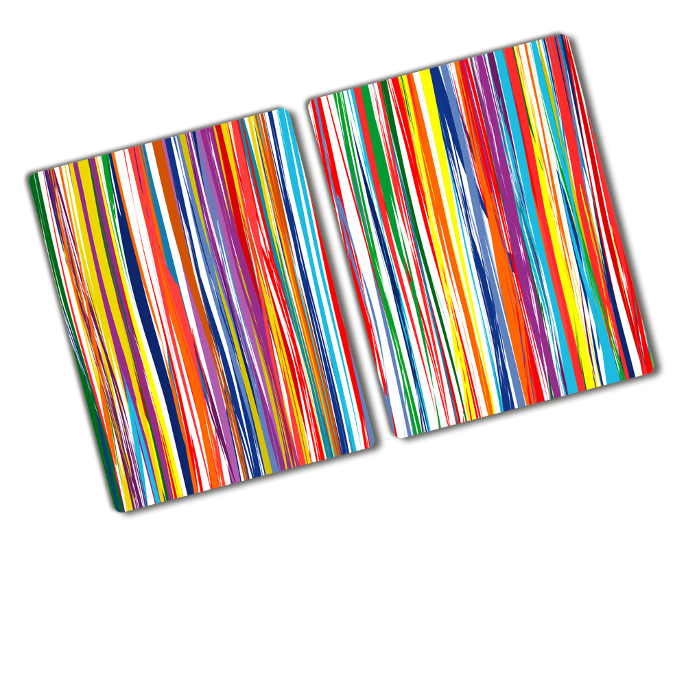 Chopping board glass Colorful stripes