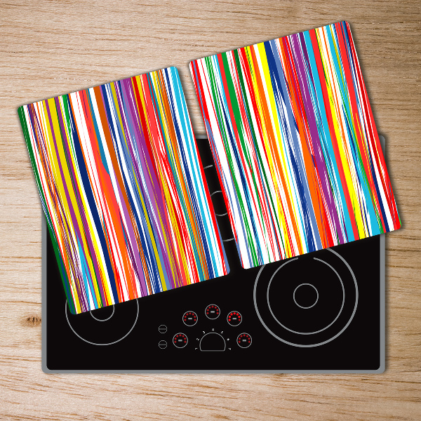 Chopping board glass Colorful stripes