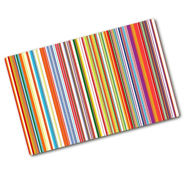 Chopping board glass Colorful stripes