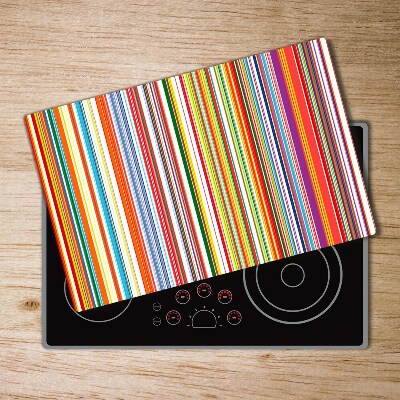 Chopping board glass Colorful stripes