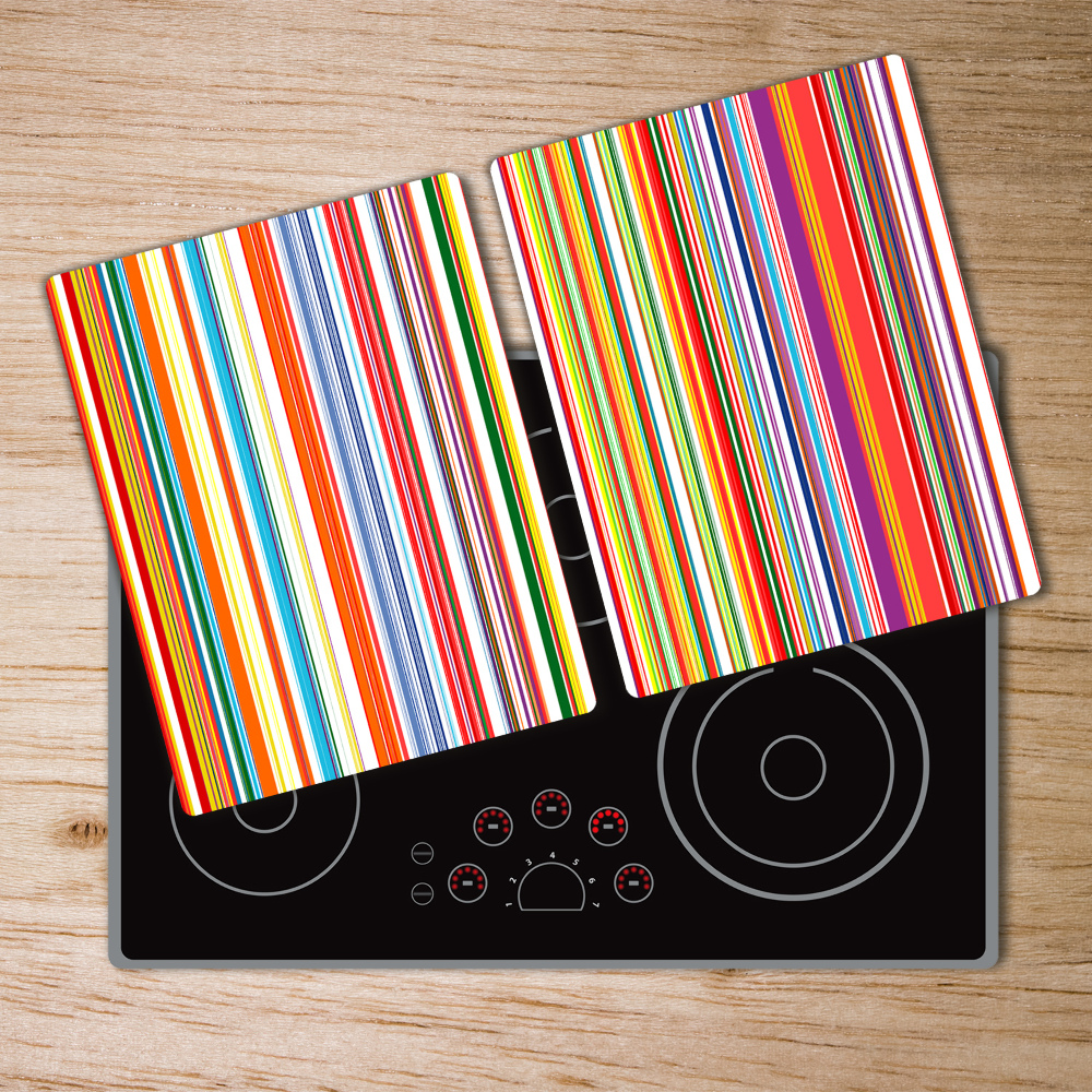 Chopping board glass Colorful stripes