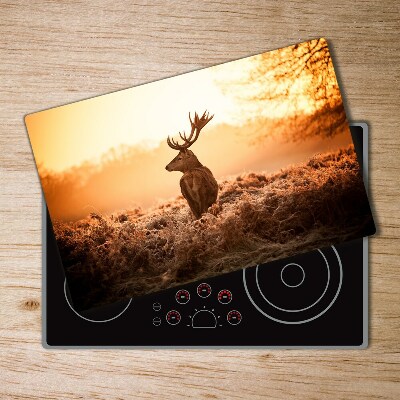 Glass chopping board Deer sunrise