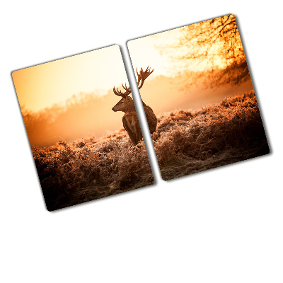 Glass chopping board Deer sunrise