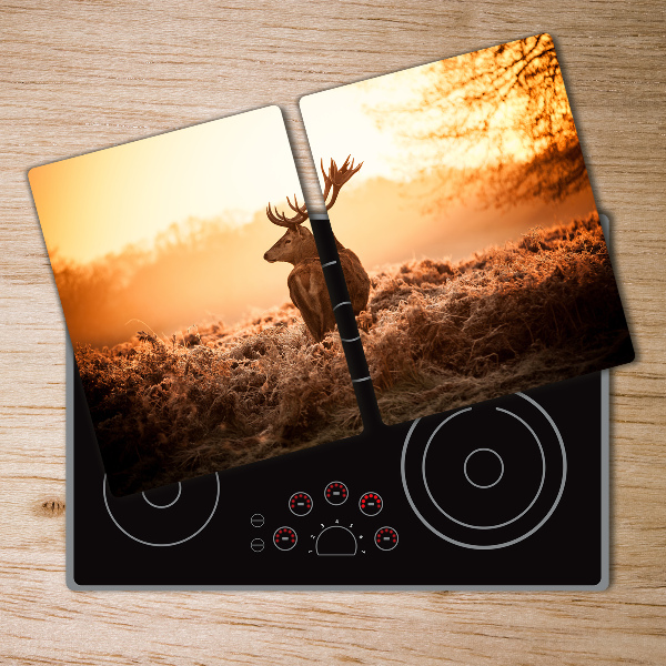 Glass chopping board Deer sunrise