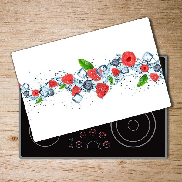 Cutting board Forest fruits with ice