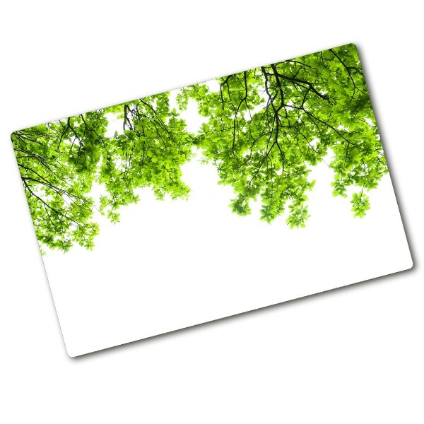 Chopping board glass Oak leaves