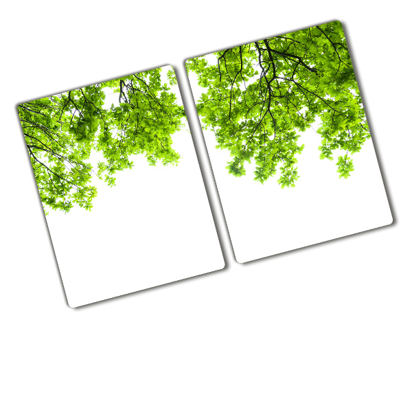 Chopping board glass Oak leaves