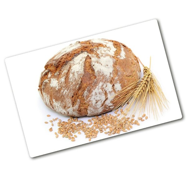 Chopping board glass Bread and wheat