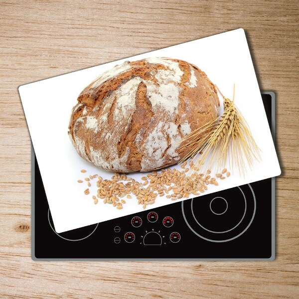 Chopping board glass Bread and wheat