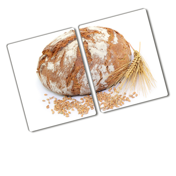 Chopping board glass Bread and wheat