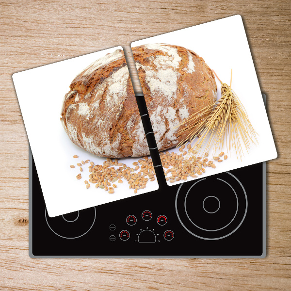 Chopping board glass Bread and wheat